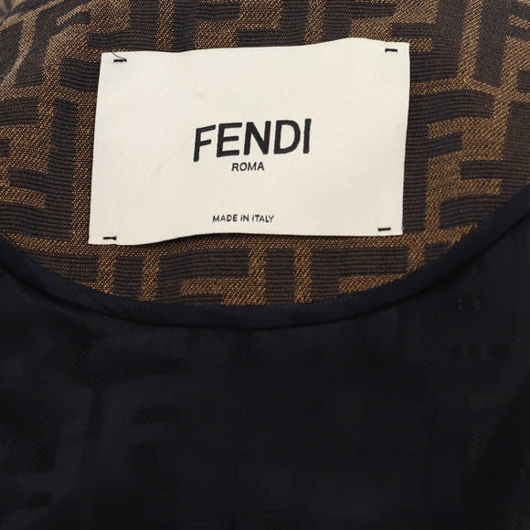 FendiWomen's Double Breasted Jacket Zucca Polyester and Cotton